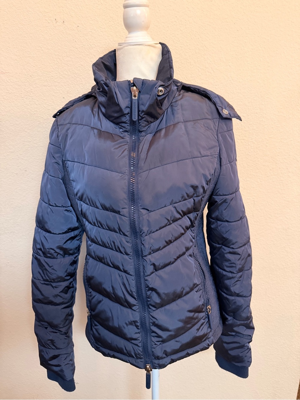 Superdry + Luxe + Fuji + Expedition + Puffer + Navy + Womens + 6 + S